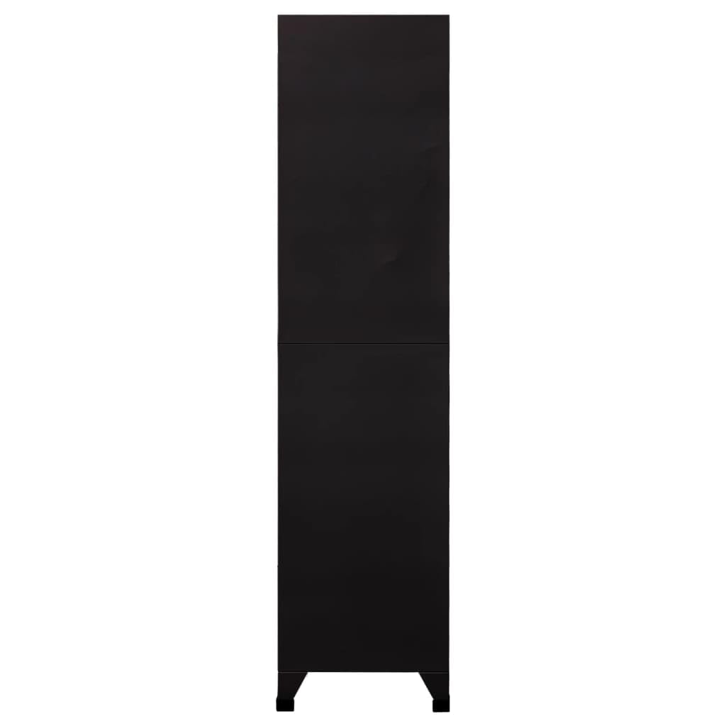 vidaXL Armoire à Casiers Classeur Meuble de Rangement d'Equipements de Sport Produits de Nettoyage Intérieur Bureau Noir 90x40x180 cm Acier