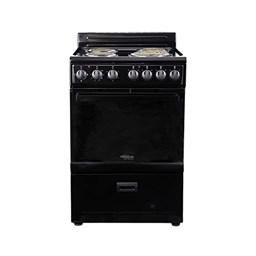 Premium Levella 24" Electric Range with 4 Coil Burners and 2.7 Cu. Ft. Oven Capacity in Black