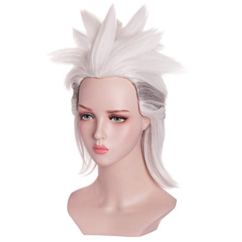 ColorGround Silver White Fluffy Prestyled Cosplay Wig for Women