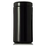 Black Ultraviolet Glass Jar with Lid | 1 Liter 33.8 oz Airtight Smell Proof Container | Wide Neck Herb Storage, Ideal for Coffee, Tea, Spices, Dried Goods, Tall Glass Jar for Kitchen