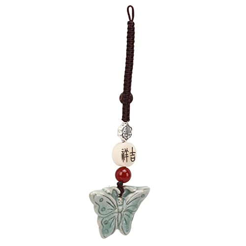 FAHZGK Porte-clés en forme de papillon, pendentif vintage avec petites perles en porcelaine, délicat et charmant rétro pour porte-clés, sacs, portefeuilles et étuis de téléphone – vue 7