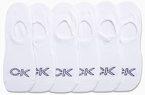 Image of Calvin Klein Womens No Show Socks - 6 Pack Non Slip Heel Lightweight Cotton Blend Low Cut Invisible Socks for Women