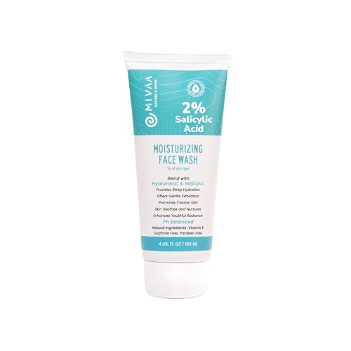 MIVAA 2% Salicylic Acid Face Wash for Oily Acne & Pimple-Prone Skin Non-Drying Gel Cleanser with Niacinamide & Hyaluronic Acid Sulphate Free 100ml