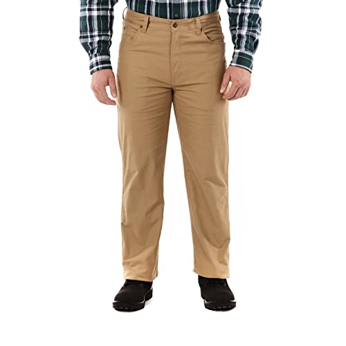 Smith's Workwear Men's Print Fleece Lined 5 Pocket Canvas Pant, Sandstone, 40/30 #TOP6