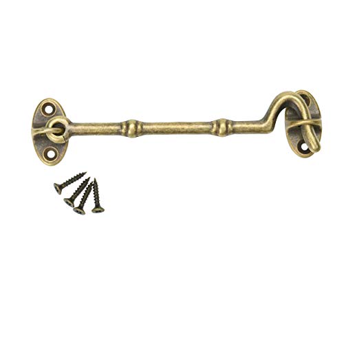Tambee Hook And Eye Latch Door Lock Copper Antique Privacy Door Hook For Doors (4.7 Inch) #TOP11