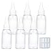 Trendbox 4oz Clear Plastic Bottles Applicator with Twist Top Cap BPA-Free For Hair Oils and Liquids 6 Pack with 6pcs Labels