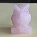 1.5'' Hand Carved Mixed Gemstone Crystal owl Figurine Animal Carving (Rose Quartz)