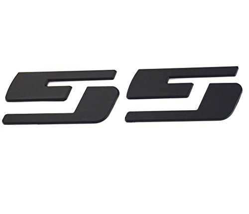 Image of Aimoll 3 Pair SS Emblems Badges Nameplates 3D Logo for Chevrolet Silverado Gmc Sierra (Matte Black)