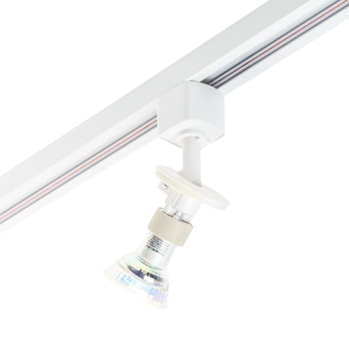 Qub Focus III Spot - 1-Phasen Schienenstrahler - GU10 & LED Kompatibel - 360° Drehbar - Deckenschiene Lampe - Modern - Weiß