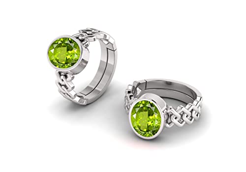Bague péridot naturelle ajustable, le cadeau idéal en argent sterling - 5
