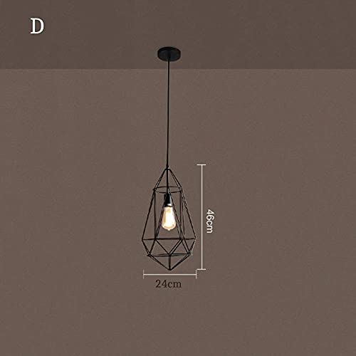 Chandelier de hierro forjado con forma de diamante retro para comedor 4