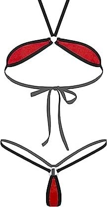 m.a.1 Women's Two-Piece Halter Neck Bikini Set, Black, Tie-Back Closure-picture-34