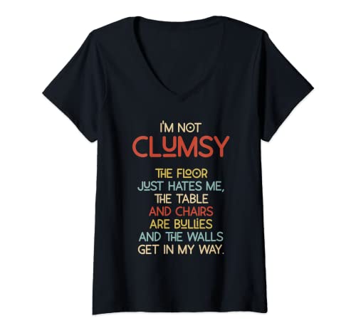 Mujer Im Not Clumsy The Floor Hates Tshirt Me For Men Women Camiseta Cuello V