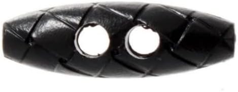 Impex Imitation Leather 2 Hole Toggles Black - per button