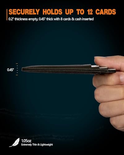 RUNBOX Slim Minimalist Front Pocket RFID Blocking Leather Wallets for Men and Women Card Holder Wallets Gifts for men — view 3