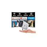 【Built-in apps and wifi】projector with wifi and bluetooth,projector for bedroom,Support 4K,portable projector,Auto Keystone with HDMI/TV Stick/Memory Stick/Laptop