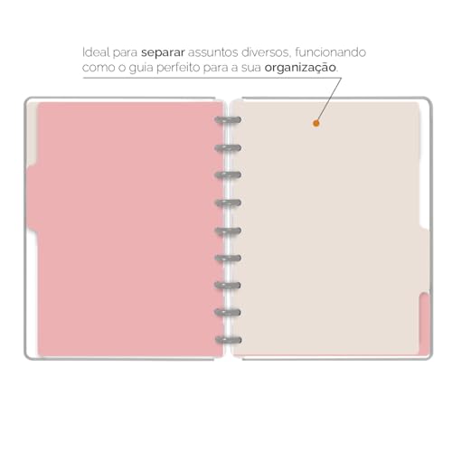 Divisórias Iscool P/Caderno De Disco M Spot Colors Nude Claro e Rosê