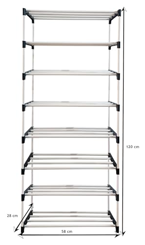 Image of CMerchants Multipurpose Collapsible Metal Shelf Wardrobe 7 Layer (Black)