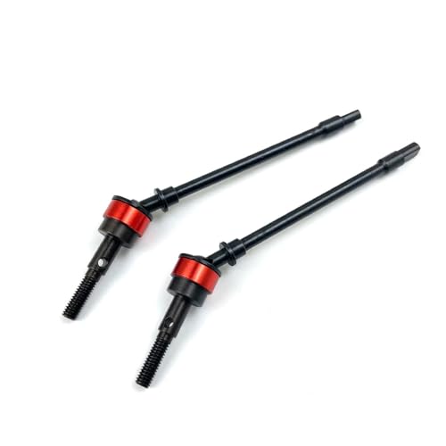2PCS Hard Steel Front Axle CVD Drive Shaft Dogbone for 1/10 RC Crawler Axial SCX10(Red)