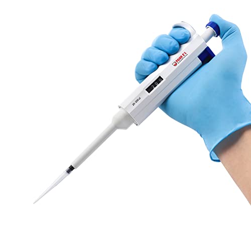 FOUR E'S SCIENTIFIC 20-200 uL Single Channel Micropipette, High Accuracy Manual Pipette for Laboratory School