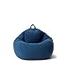 Lumaland Pouf Poire Comfort Line - Fauteil Poire Intérieur - Housse Lavable - Remplissage de Billes PSE - Coussin de Sol Gaming Beanbag Adulte Enfant - 120 L - 70 x 80 x 50 cm - Bleu Foncé