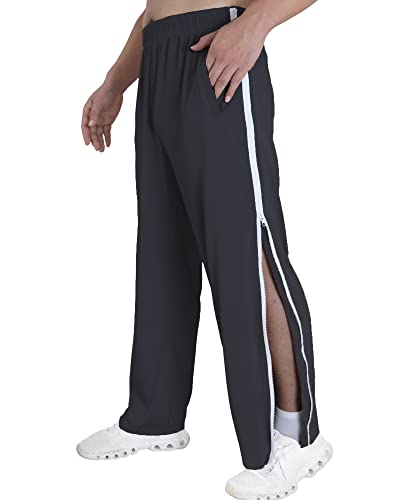 Tear Away Pants for Men Side Zipper Lightweight Pants Zip Leg Sweatpants Breakaway Post Surgery Recovery Zipper Pants3