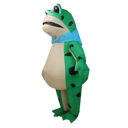 Echden Disfarce insuflável para adultos, fantasia de explosão divertida, fantasia de carnaval, cosplay, festa, Halloween, Natal, homens e mulheres (rã)