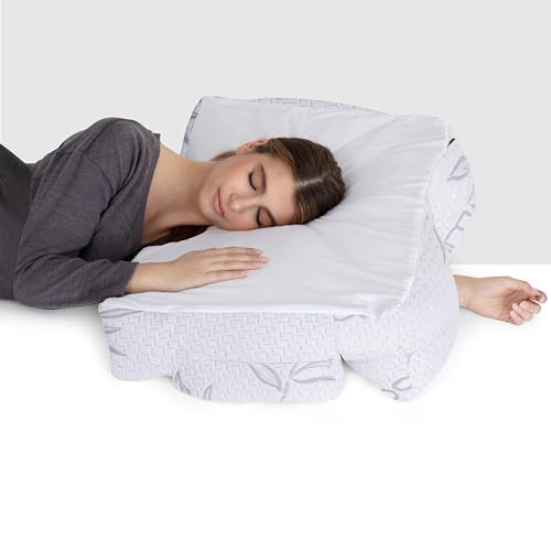 Wife Pillow the Side Sleeper Pillow with Arm Hole for Shoulder Pain - Arm Tunnel Pillow for Side Sleepers, Shoulder Relief & Neck Support Comfort Sleep Pillow for Adults - Charcoal Shredded MemoryFoam