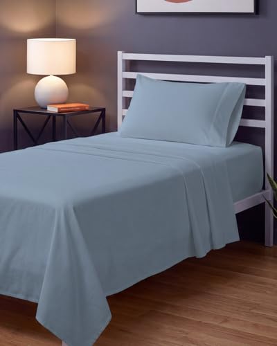 Image of Sleepy Town Twin XL Size Bed Sheets - 3 Piece - Twin XL Sheet Set - Extra Soft, Comfy & Cooling - Easy Care - Shrinkage, Wrinkle & Fade Free - Brushed Microfiber - Deep Pocket Bed Sheets (Steel Blue)