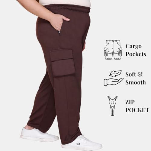 Image of White Moon Plus Size Women's 4 Pocket Cargo Joggers for Gym - Comfortable Track Pants for Women, Cotton Jogger, Ideal Track Pants for Women, Cargo Joggers for Everyday Wear (Pack of 2)
