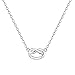 PAVOI 14K Yellow Gold Plated Infiity Love Knot Necklace Pendant - White
