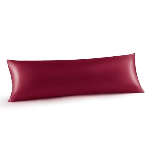 Image of INFIIXSO Silk Pillowcase Burgundy 20 inchx54 inch