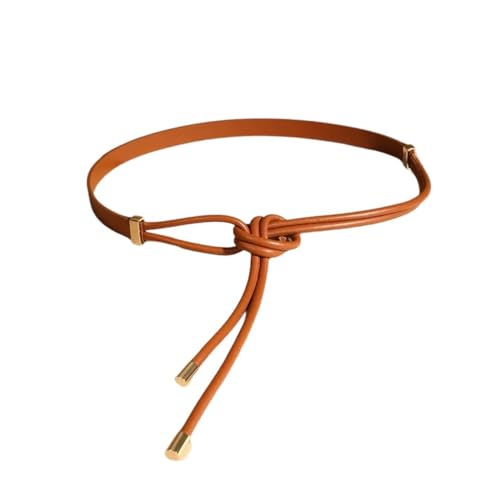 Rfmfkkg Buckle Leather Skinny Waist Belt For Women Dresses Self-Tie Waistband Knotted Decoration Small Belt