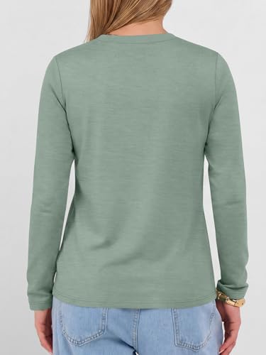 Image of ANRABESS Women's Long Sleeve Shirts V Neck Fall Tops | Soft Comfort Wrinkle Free Tshirts, Basic Tee, Winter Layer Clothing, Business Casual Work Fall Outfits, Travel Daily Wear