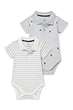 Verschluss: Mit Druckknopf C&A Baby Jungen Body 2er Pack Multipack Streifen Bedruckt cremeweiß 80