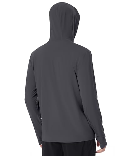 Roadbox Men's UPF 50+ Sun Protection Hoodie Jacket Lightweight Zip Fishing Hiking UV Shirts with Pockets and Thumbholes3