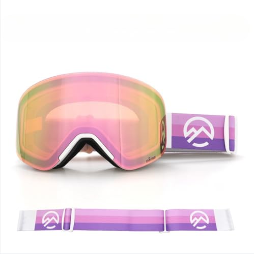 【2025冬新モデル・フレームレス構造で広視野&耐衝撃UP】 スノボ ゴーグル 眼鏡対応 レディース 曇り止め UVカット ヘルメット対応 通気性 滑り止めベルト 紫外線防止 軽量 スノーボード ゴーグル ジュニア 男女兼用 防風 防雪 全天候対応 レンズ