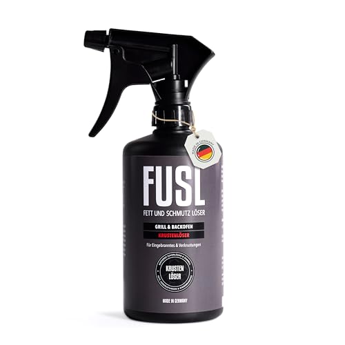 FUSL Krustenlöser Hochaktiver Grillreiniger (500 ml Sprayflasche) Entfernt Öl Fett Eingebranntes & Rauchharze Biologisch Abbaubar Vielseitig & Effizient