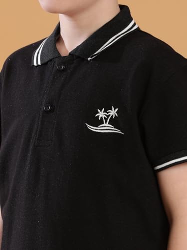 Image of Li'l Tomatoes Boys Pique Polo T-Shirt | Half Sleeve Casual Summer Wear | Soft & Breathable | 9-16 Years