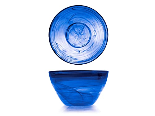 Coppa alabastro in pasta di vetro, 24 cm, blu
