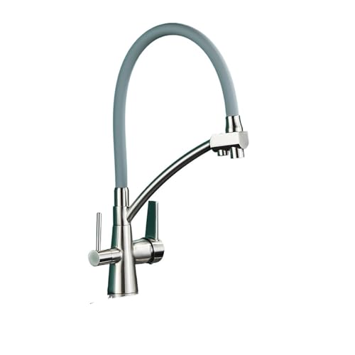 Robinet lavabo 2 en 1 eau pure noir avec double sortie eau filtrée séparée