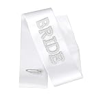 BOXOB Pearl Bride Sash, White Rhinestone Bride to Be Sash with Diamond Pin Wedding Accessories for Bachelorette Party, Bridal Shower Decorations, Bridesmaid Gifts, Engagement Party Supplies