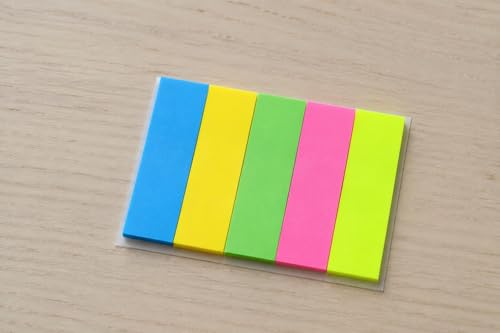 Image of Writable Transparent Sticky Tabs - 5 Color Repositionable Page Markers & Book Flags for Documents, Reports, Planners, Office and School Supplies 2 Pack (2)