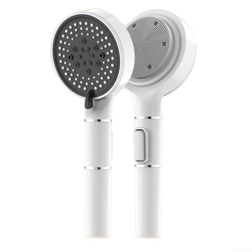 Gdfnmogo Soffione doccia ad alta pressione con regolazione del flusso d'acqua a 6 velocità, uscita su entrambi i lati e filtro in cotone PP integrato per acqua dura, compatibile (cromato)