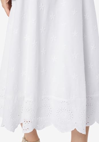 Roaman's Women's Plus Size Eyelet Midi Skirt4