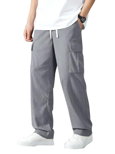 Vogaan Men's Cargo Pants | Corduroy Trousers for Men Loose Fit | ...