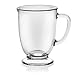 Libbey Kona Glass Coffee Mugs Set of 6, Elegant 16 Ounce Clear Tea Mug, Dishwasher Safe Glass Mugs with Handles for Tea, Coffee,and Espresso