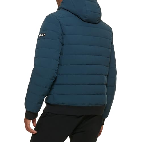 Image of DKNY Men's Quilted Performance Hooded Bomber Jacket