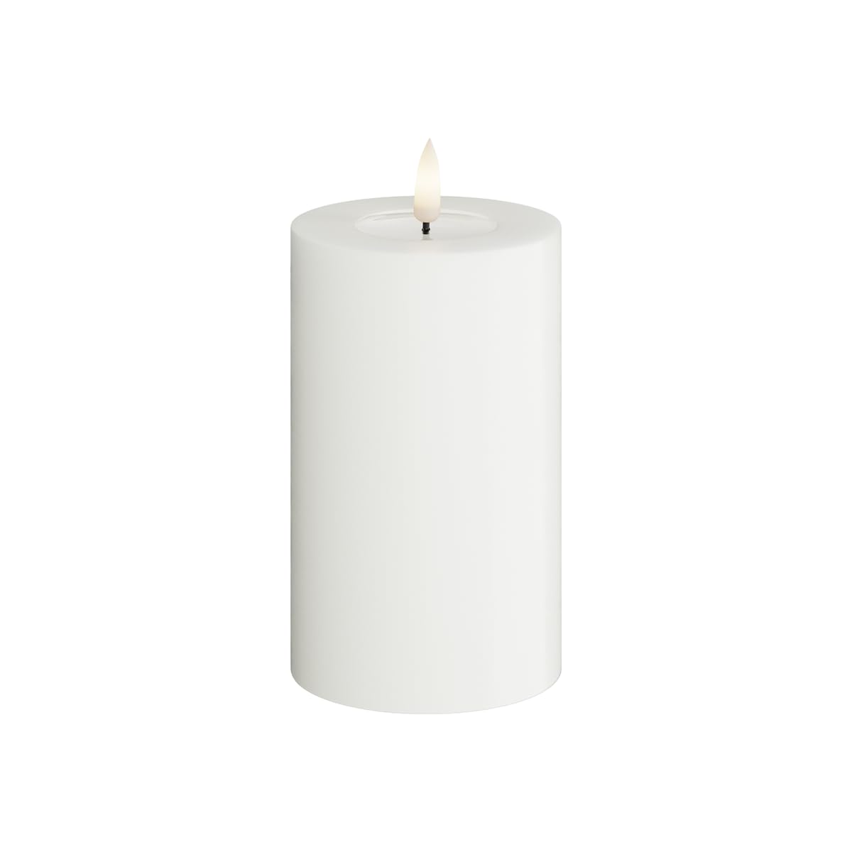 Deluxe Homeart Indoor Flameless LED Candle - White - with Real Flame™ Technology - Battery Powered Candle (7.5 x 12.5 cm) — image 1