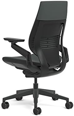 Gesture Office Chair - Cogent Connect Graphite Upholstered Wrapped Back Black Frame Medium Seat Black Seat/Back/Arms Hard Floor Caster Wheels